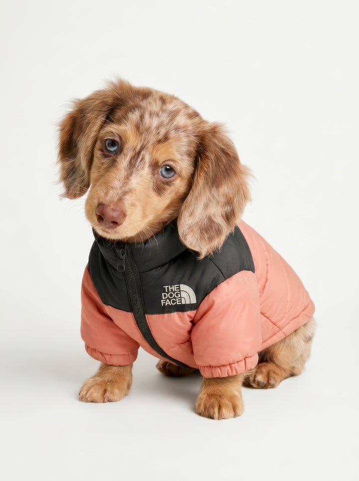 THE DOG FACE Puffer Jacket - Coral Pink